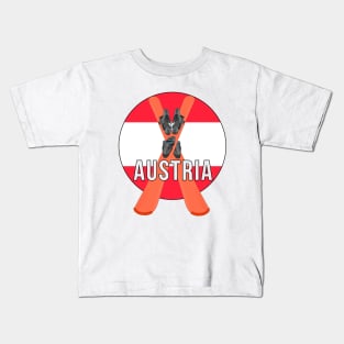 Cool Ski Flag of Austria Kids T-Shirt